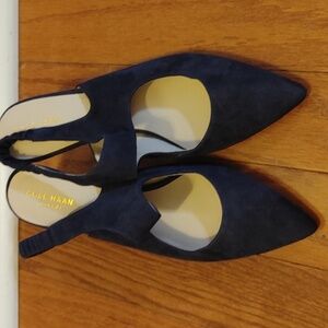 Cole Haan, Navy Blue , suede, 3 inch heel